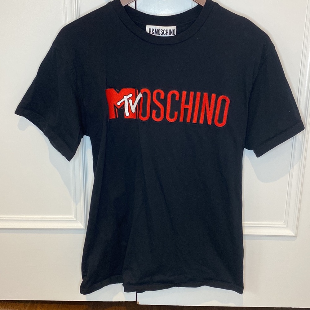 H&M Moschino - Embroidered MTV Black Shirt, XS